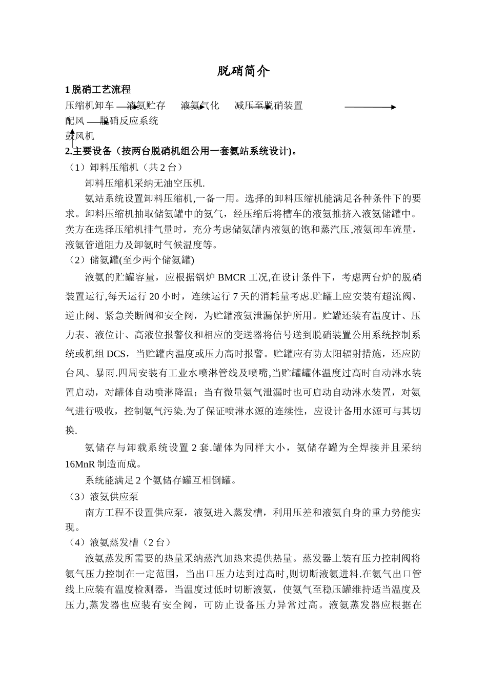 脱硝工艺流程_第1页