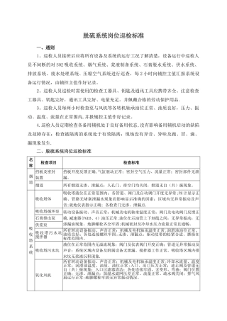 脱硫巡检岗位巡检标准