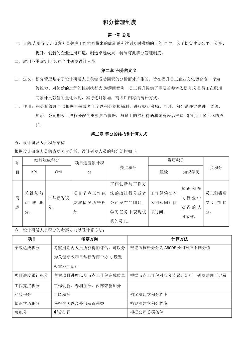 自动化设计研发人员积分制管理办法_第1页
