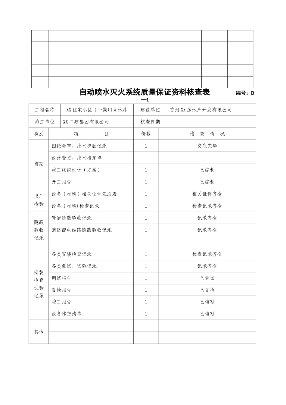 自动喷淋灭火系统施工安装质量记录汇编完整版_第3页