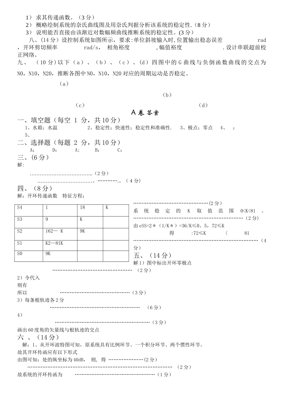 自动控制原理期末考试题A卷_第2页