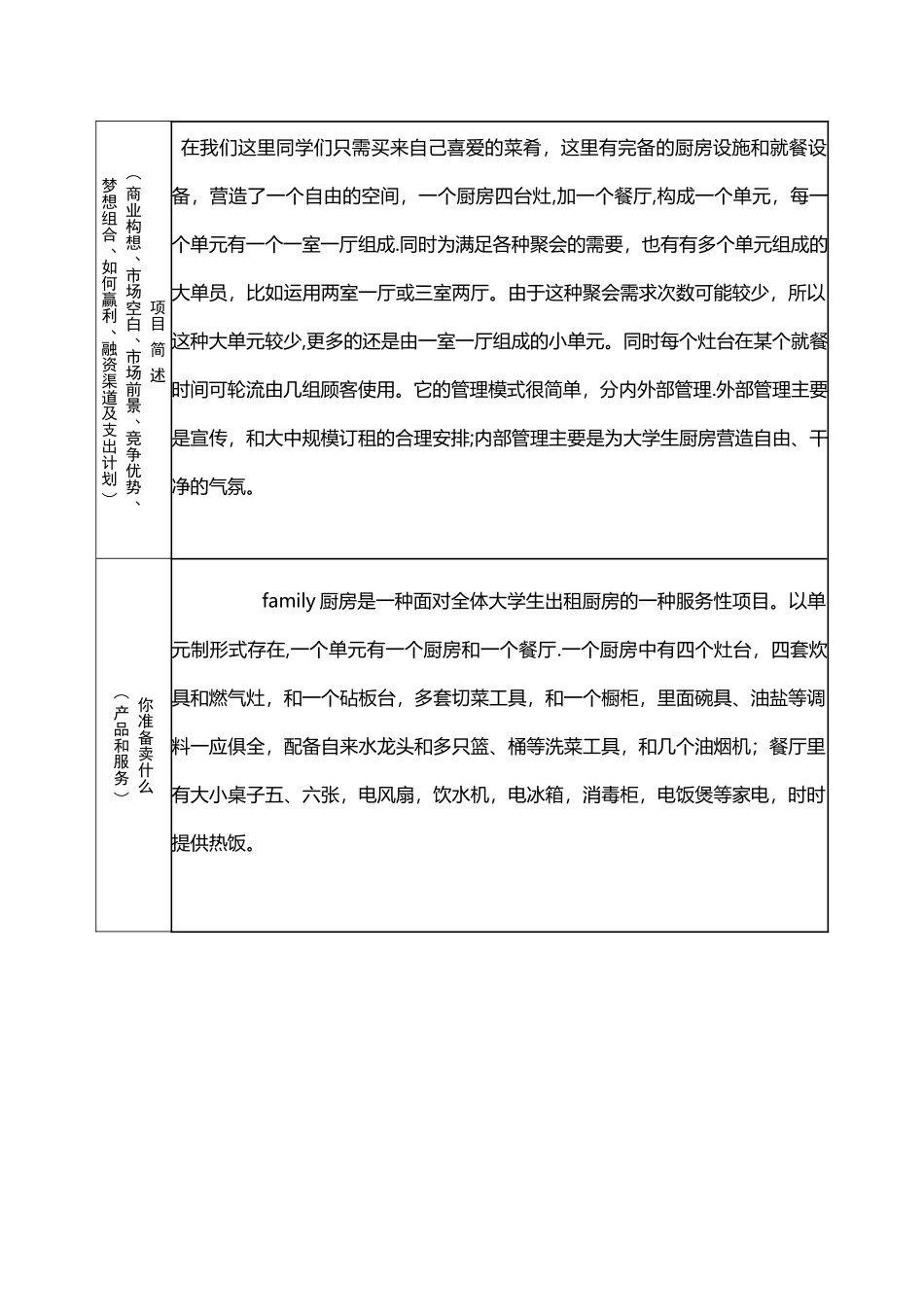 自助厨房创业计划书_第3页