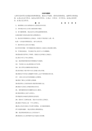 自我和谐量表
