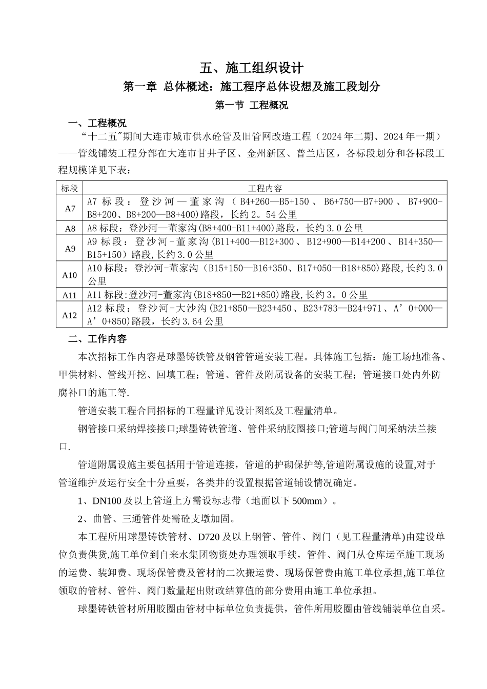 自来水管网施工组织设计_第1页