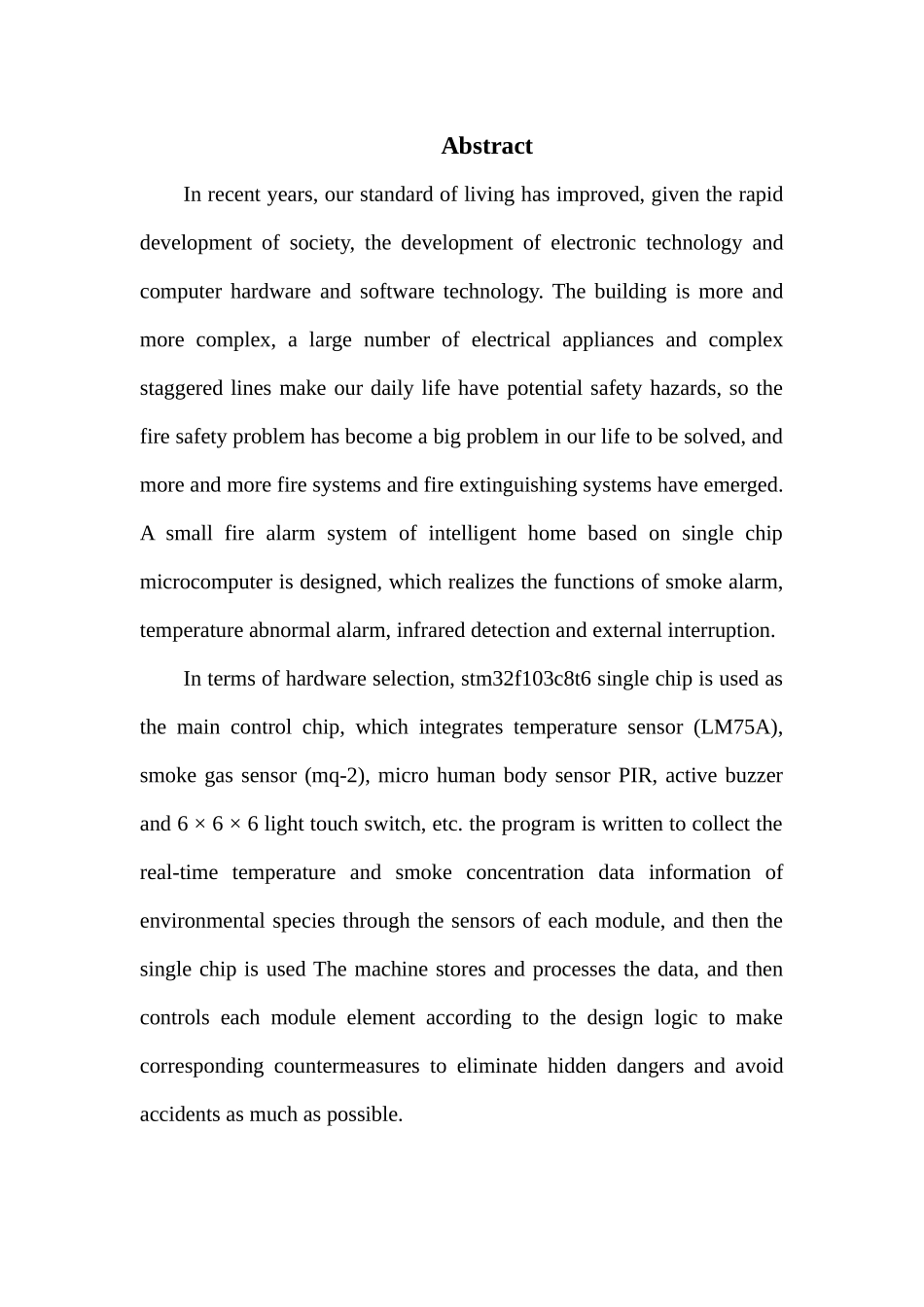 基于STM32单片机的家庭智能火灾安全系统研究_第3页