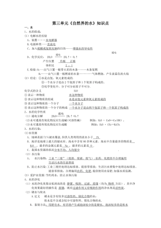 自然界的水知识点总结