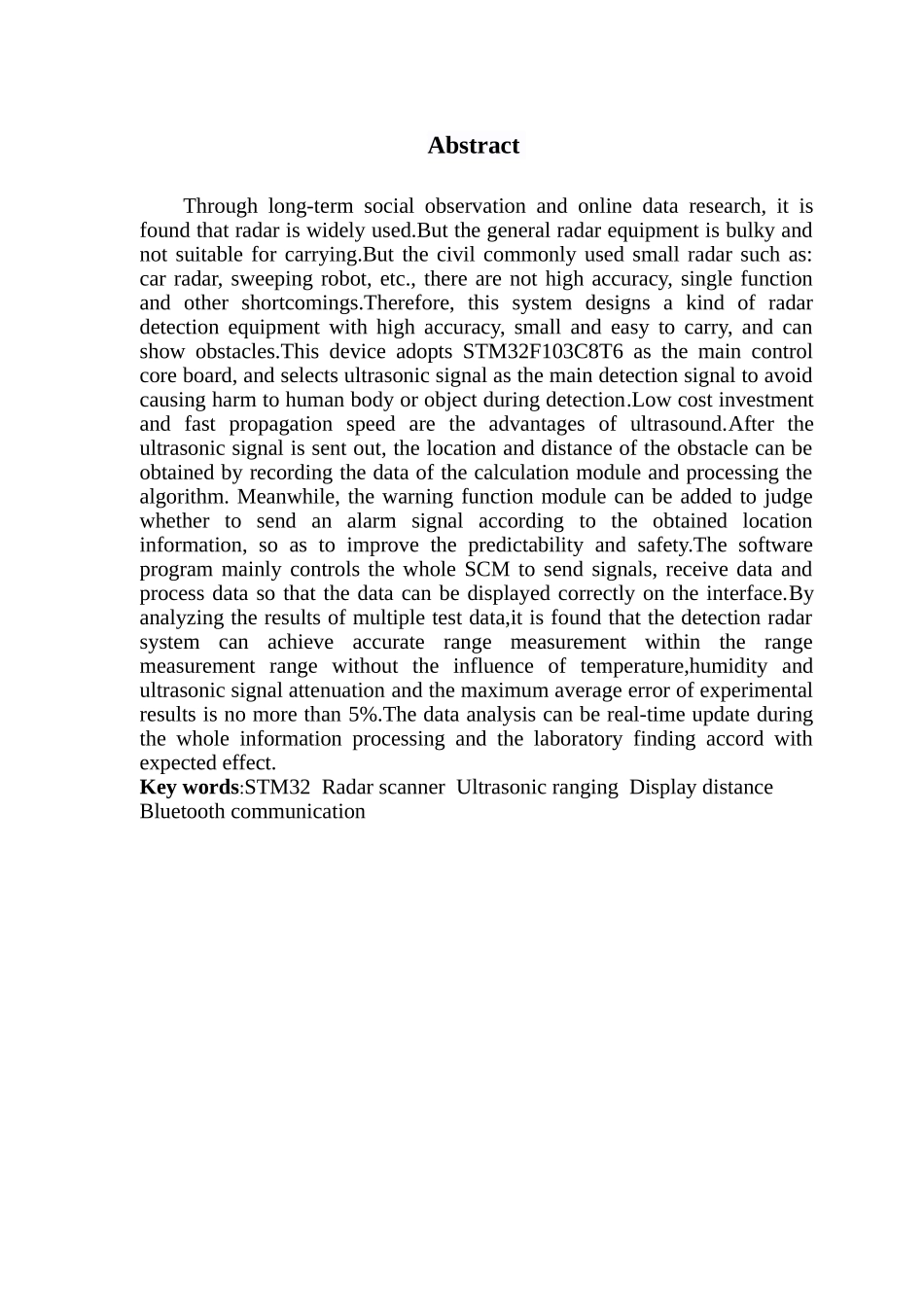 基于STM32单片机的模拟雷达探测设计系统_第3页