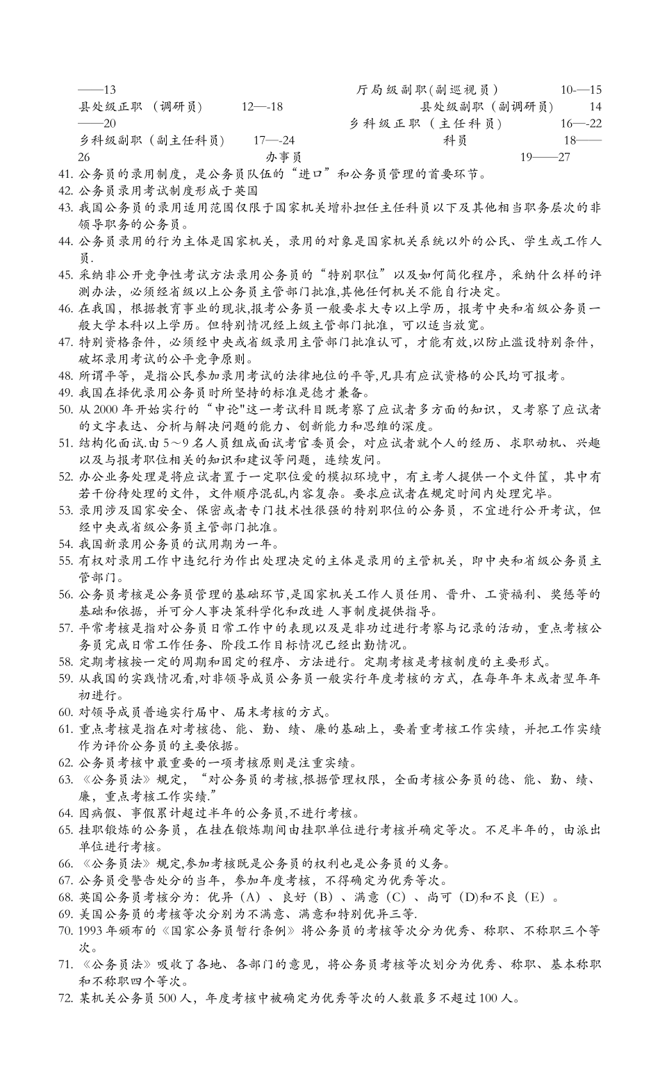 自考公务员制度复习重点_第2页