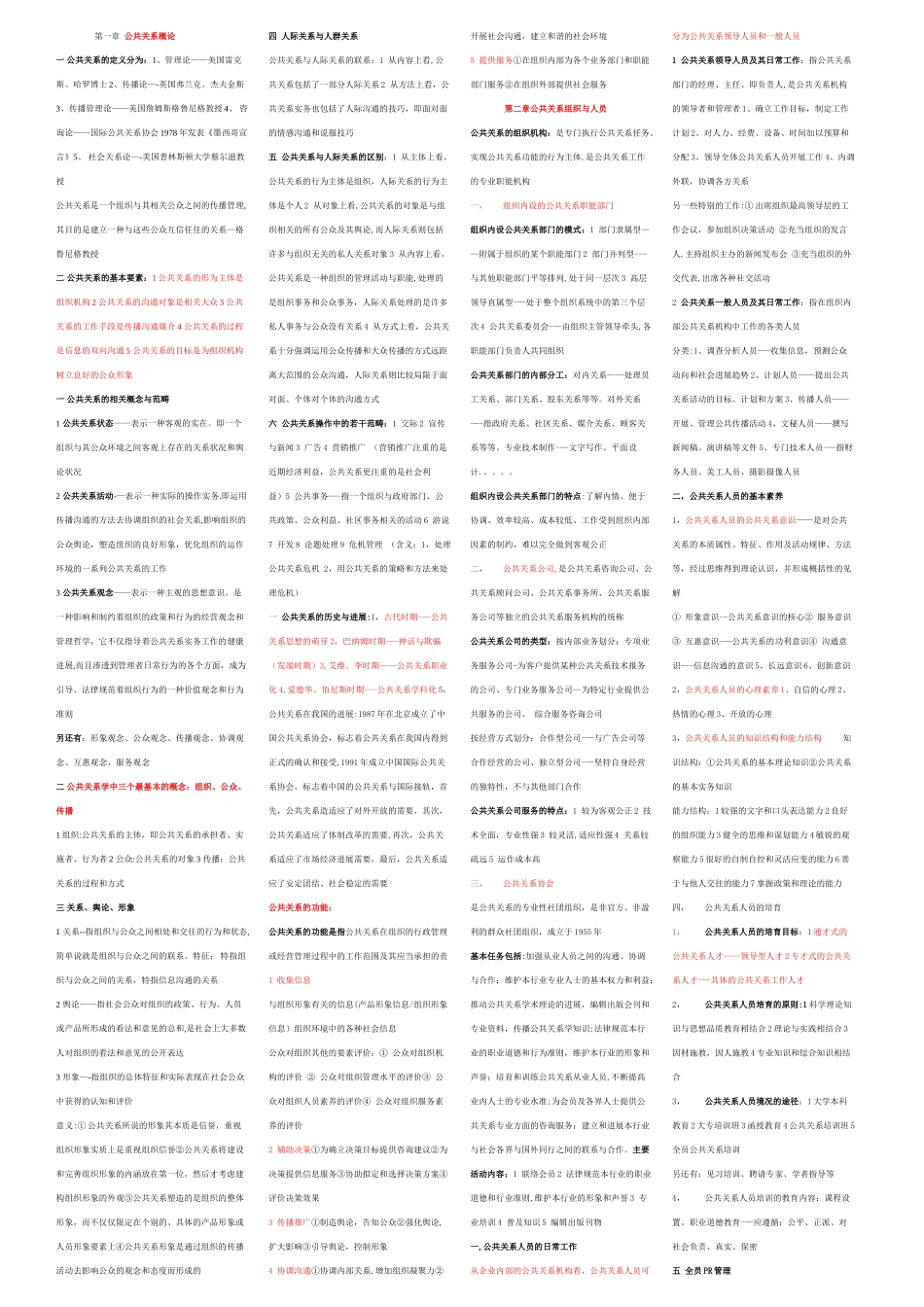 自考公共关系学重点_第1页