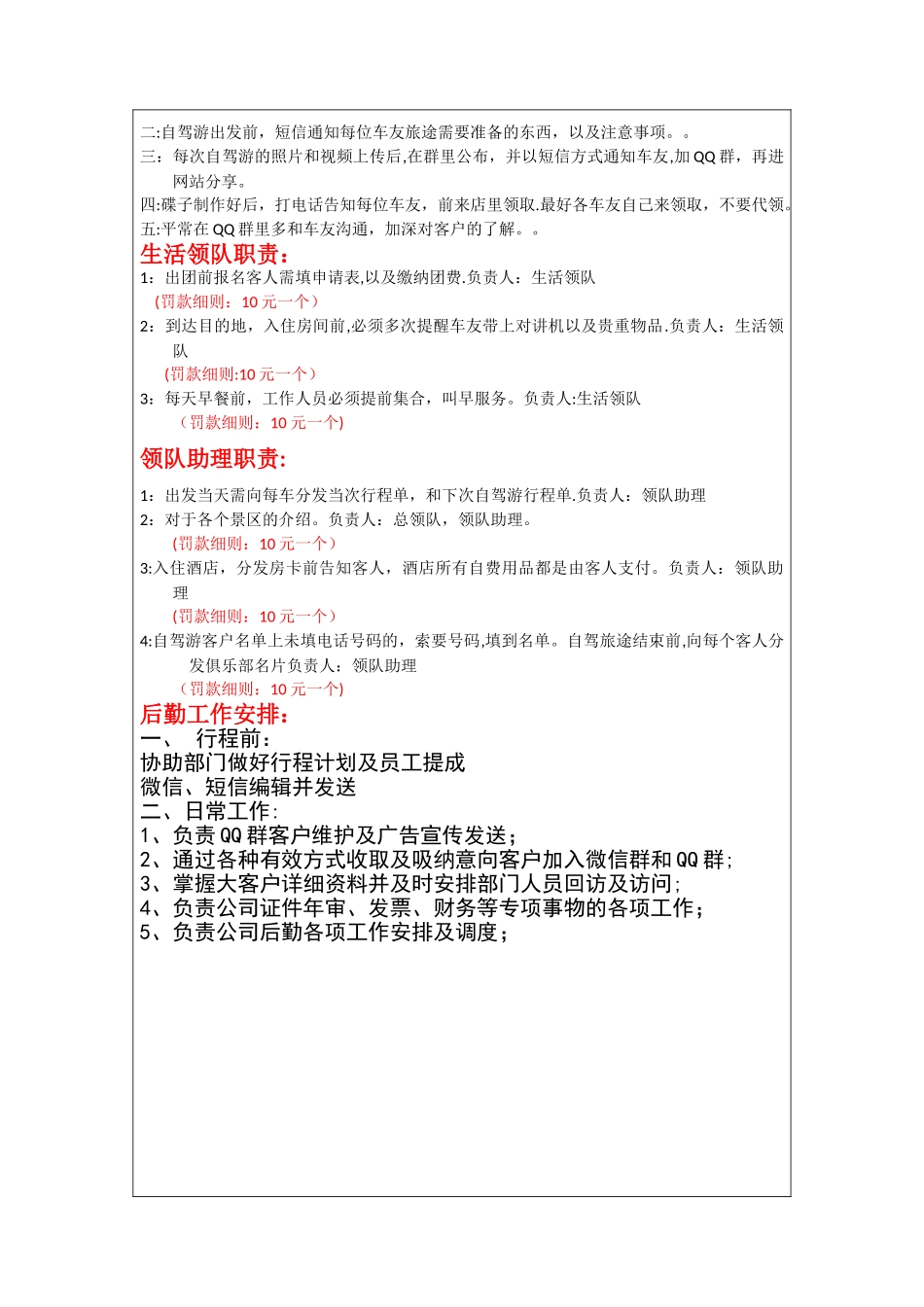 自驾游各岗位工作职责_第2页