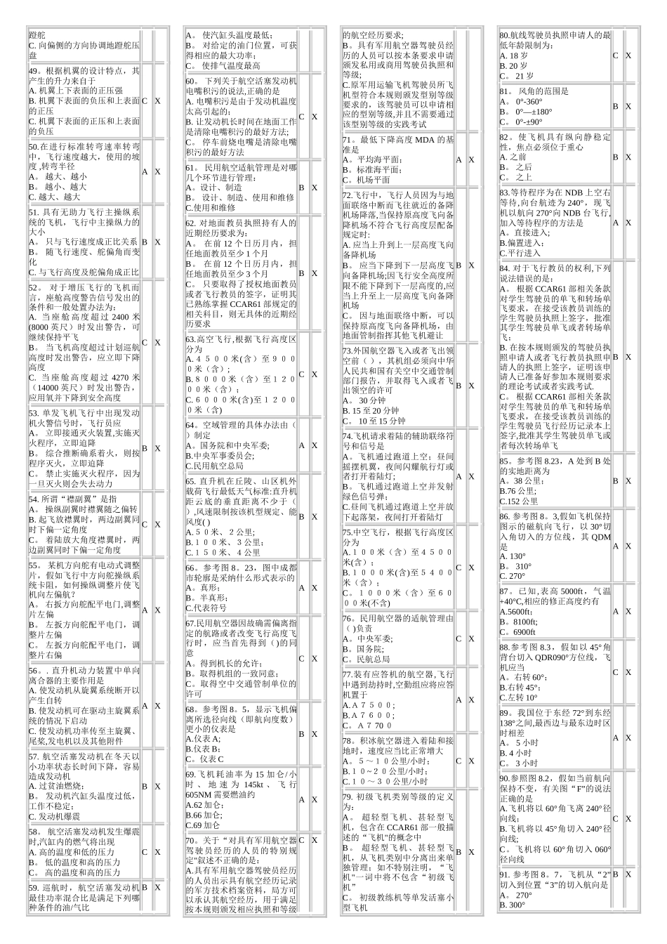 航空驾驶员私商仪考试题2_第2页