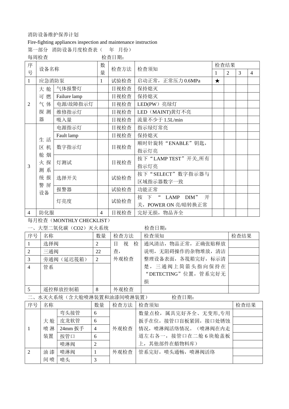 船舶消防设备维护保养计划_第1页