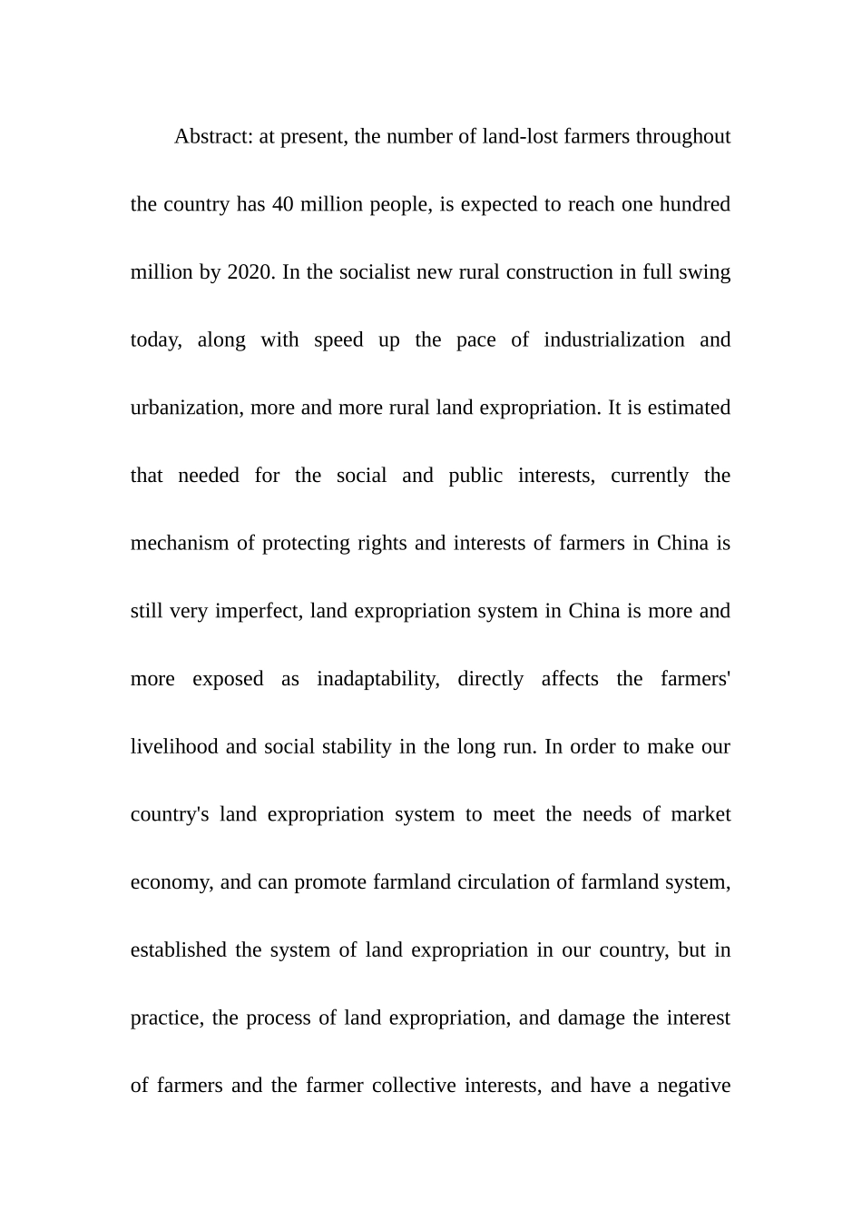 论农地征收中现存的问题以及对农民权益的法律保护  法学专业_第2页