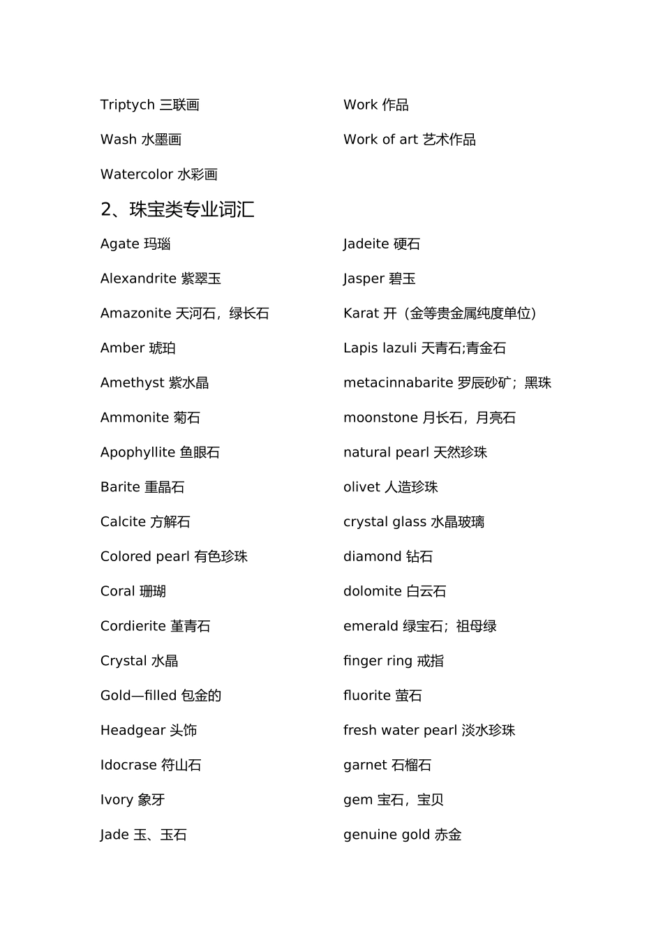 艺术类专业词汇表_第3页