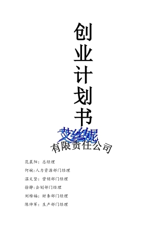 艾思妮diy蛋糕店创业计划书