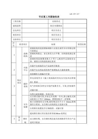 节后复工吊篮验收表