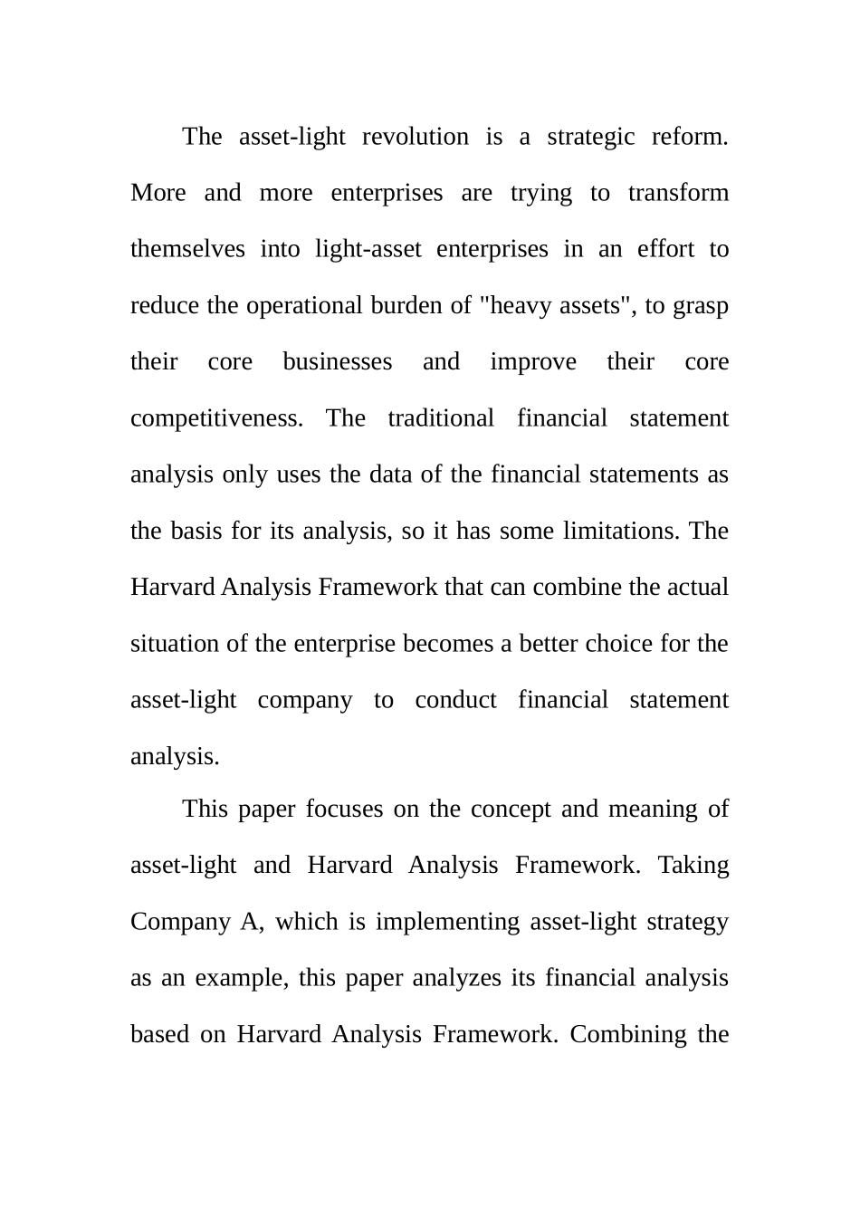 基于哈佛分析框架的轻资产企业财务分析——以A企业为例 会计财务管理专业_第3页