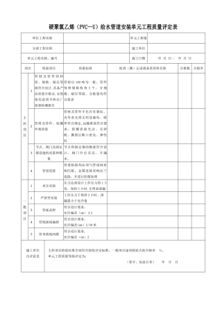 节水灌溉类工程质量评定表