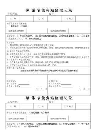 节能旁站监理记录表
