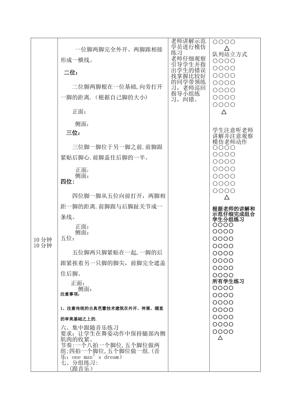 芭蕾脚位训练教案_第3页