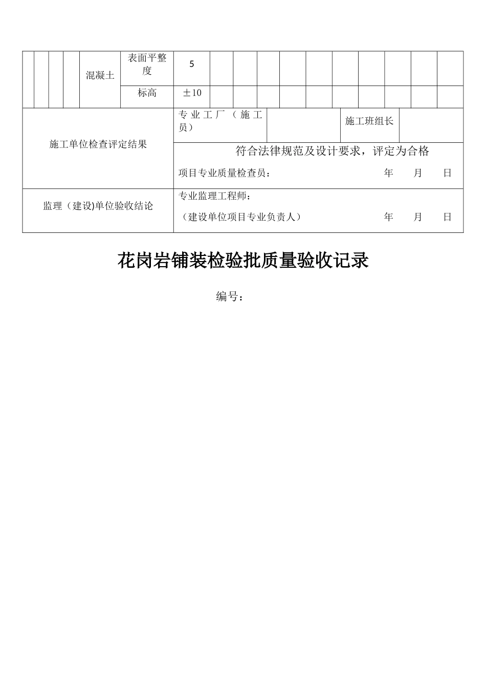 花岗岩铺装检验批质量验收记录_第3页