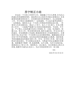 苏宁员工转正小结