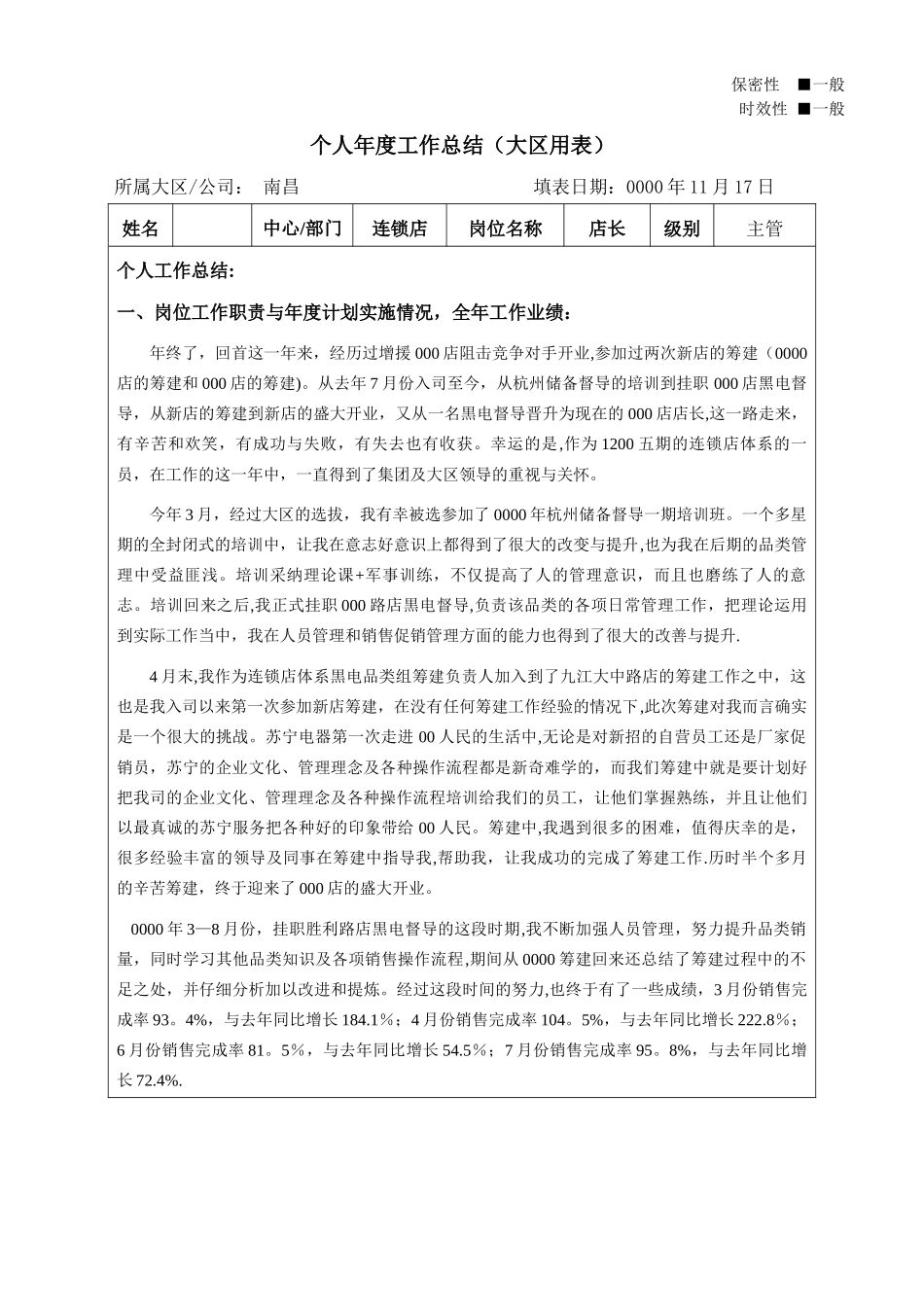 苏宁店长个人年度工作总结_第1页