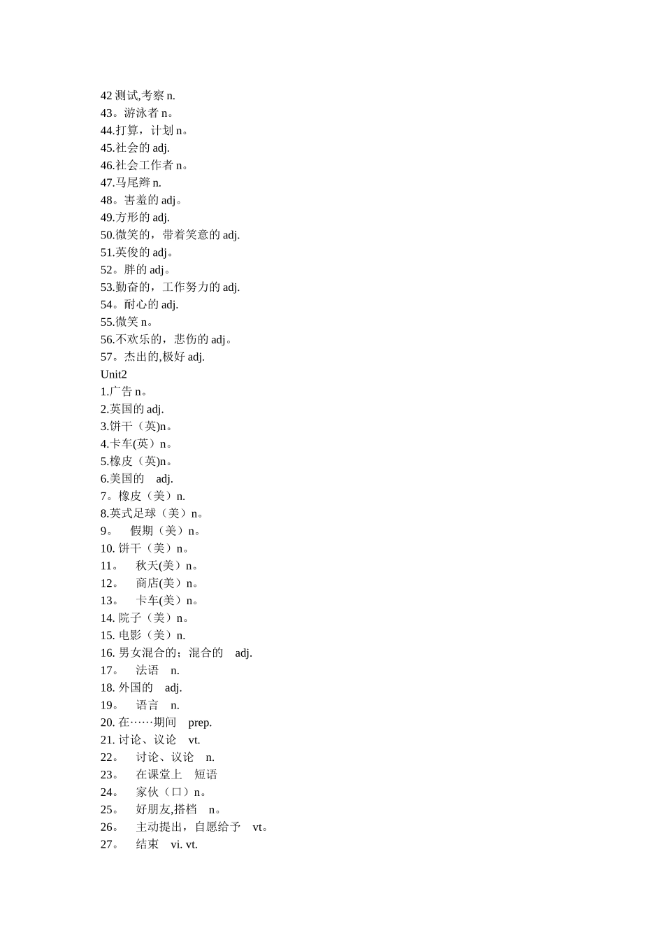 苏教版八年级上册英语词汇默写表_第2页