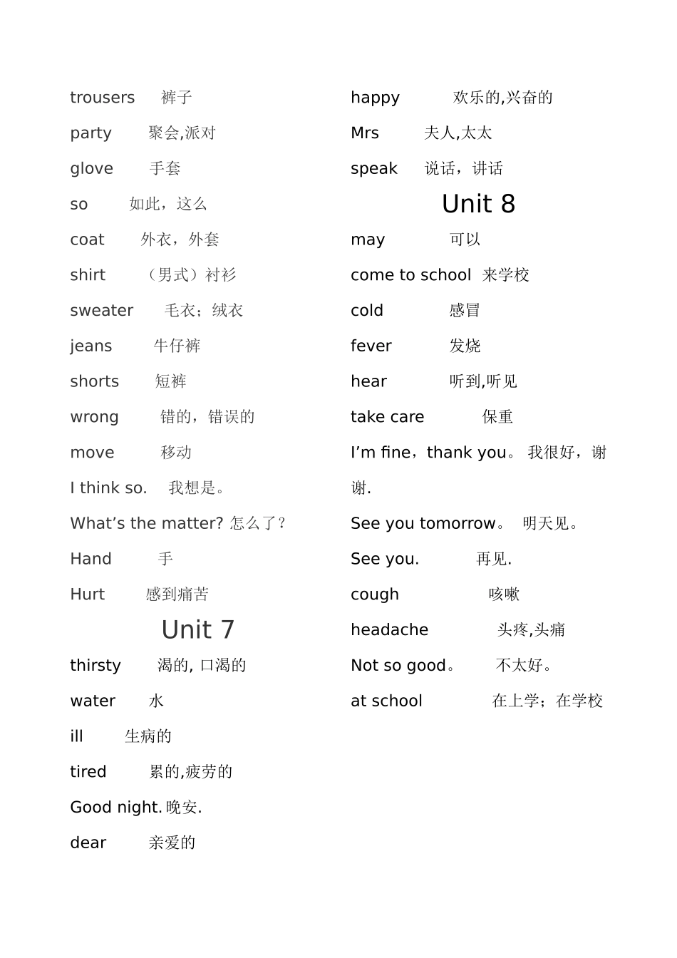 苏教版牛津英语4B各课单词表_第3页