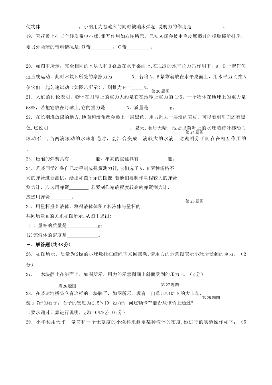苏科版八年级下学期物理期中试卷_第3页