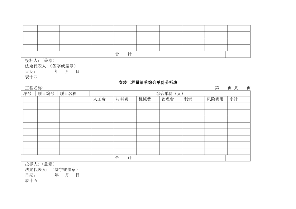 苗木工程量清单综合单价分析表_第3页