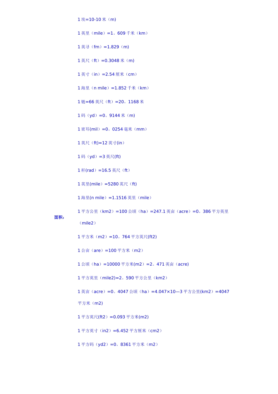 英制公制单位换算表_第3页