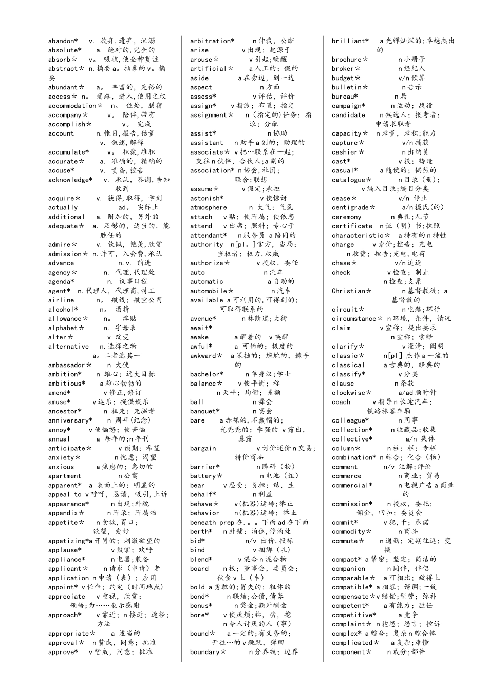 英语AB级大纲词汇表_第2页