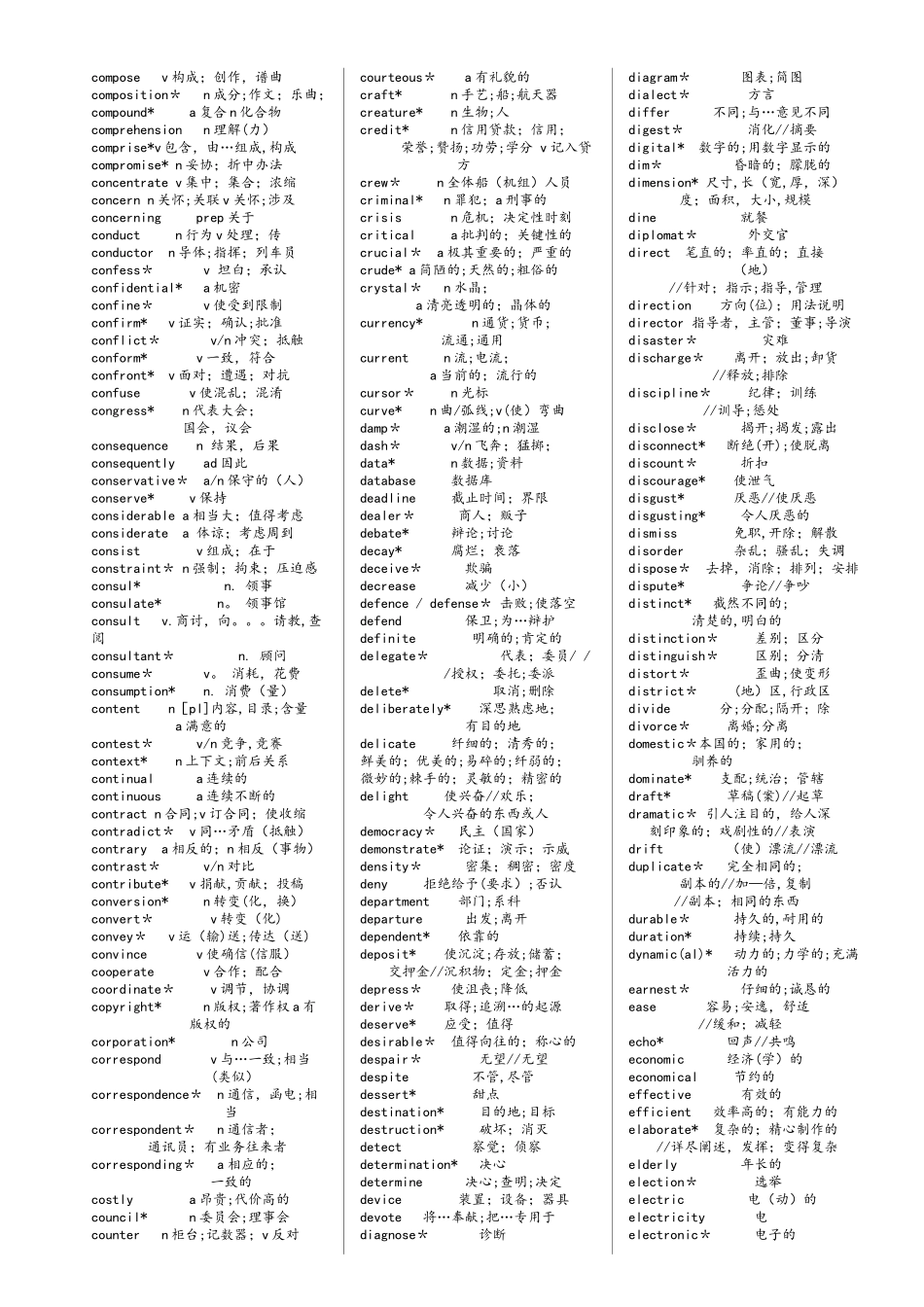 英语AB级大纲词汇表_第3页