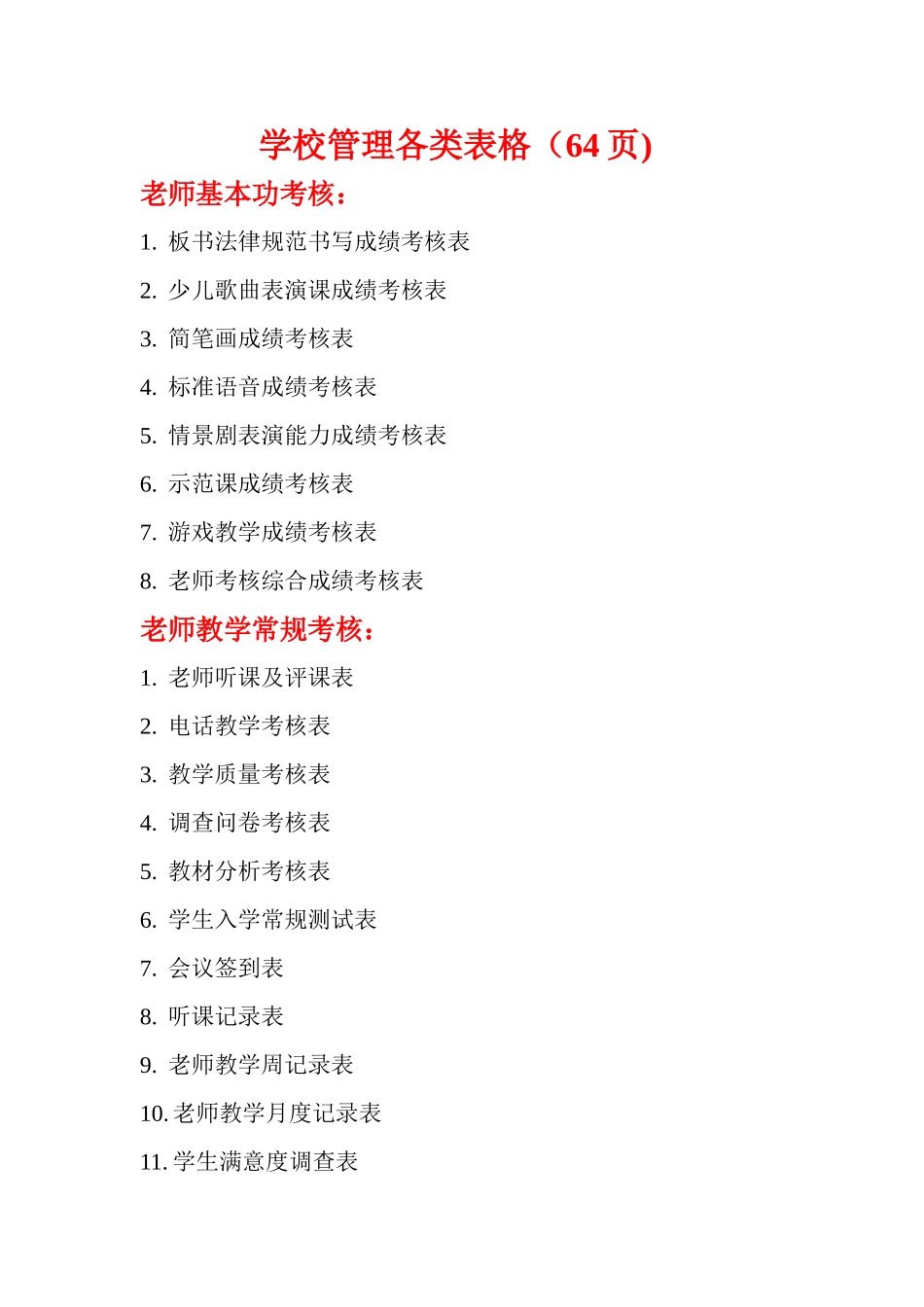 英语培训学校管理各类表格_第1页