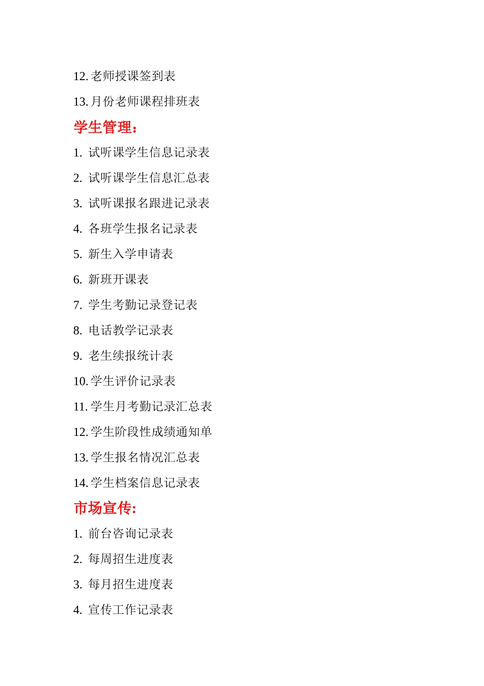 英语培训学校管理各类表格_第2页