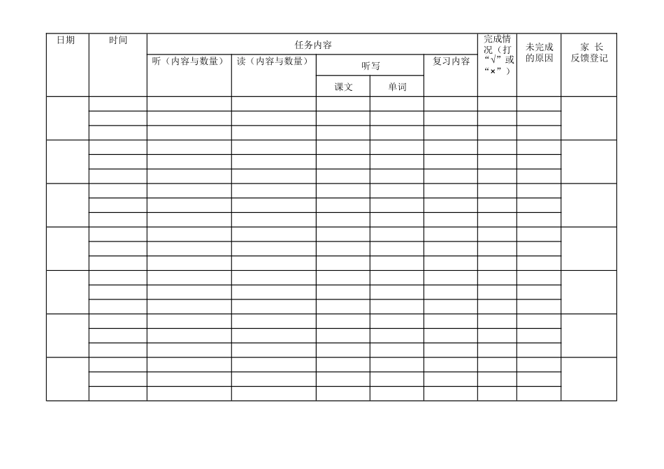 英语学习计划安排表格_第3页