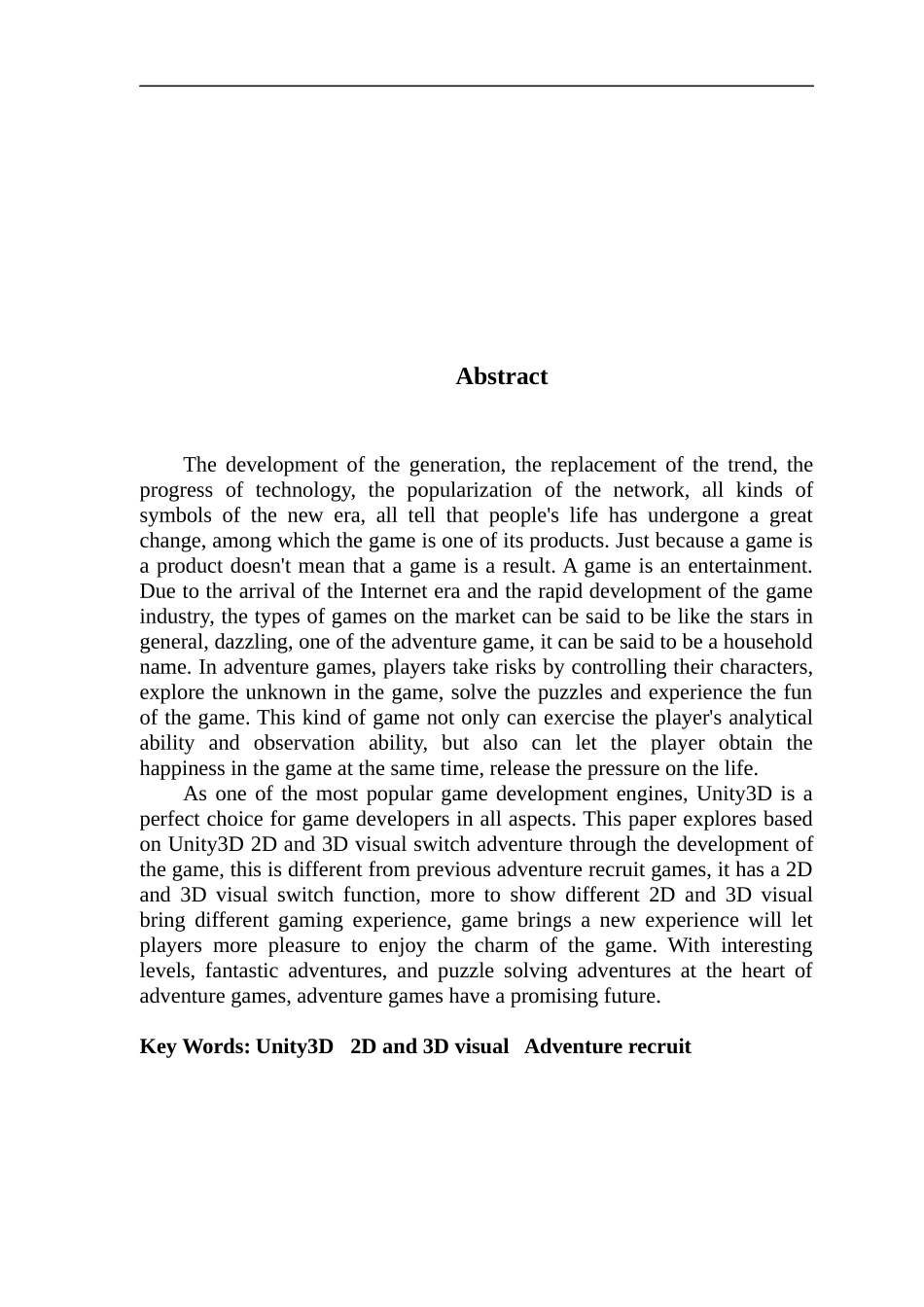 基于Unity3D的2D与3D视觉切换冒险闯关游戏的设计与实现_第2页