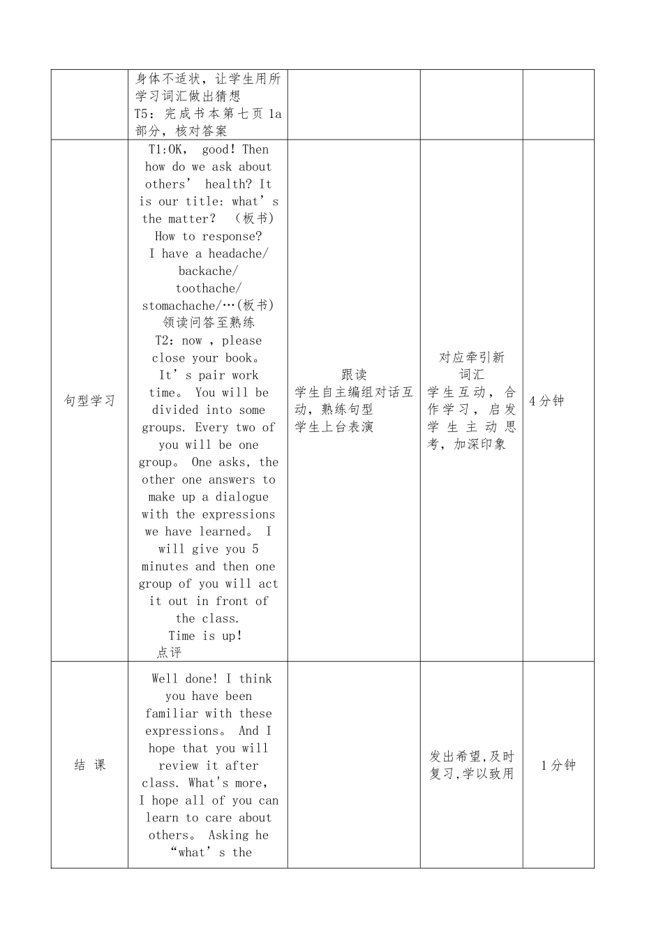 英语微格教学课时教案_第3页
