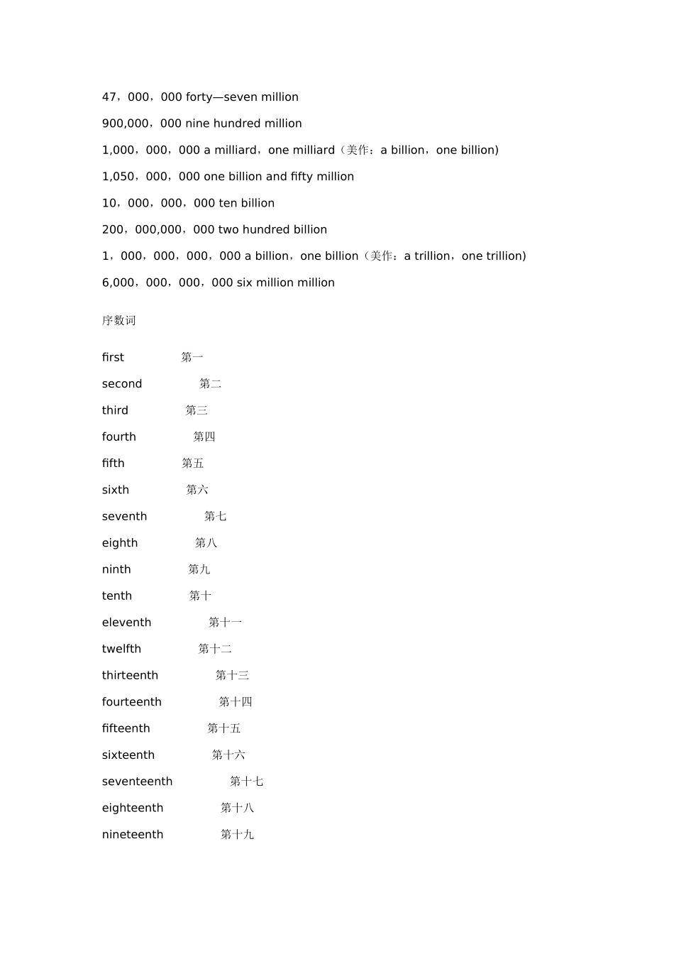 英语数字表达_第3页