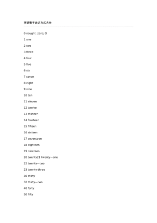 英语数字表达