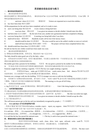 英语被动语态总结