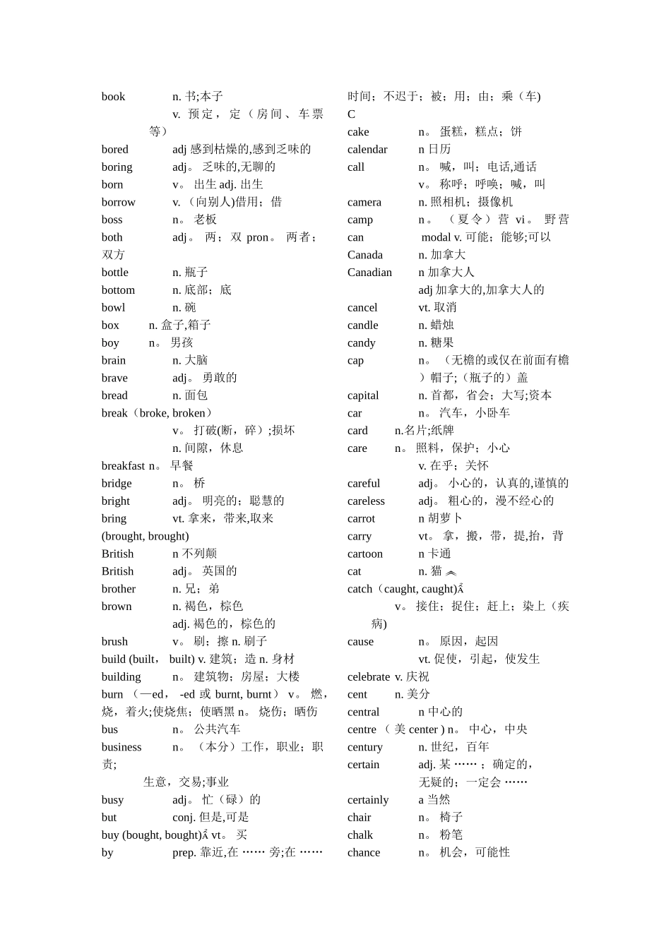 英语课程标准五级词汇表_第3页