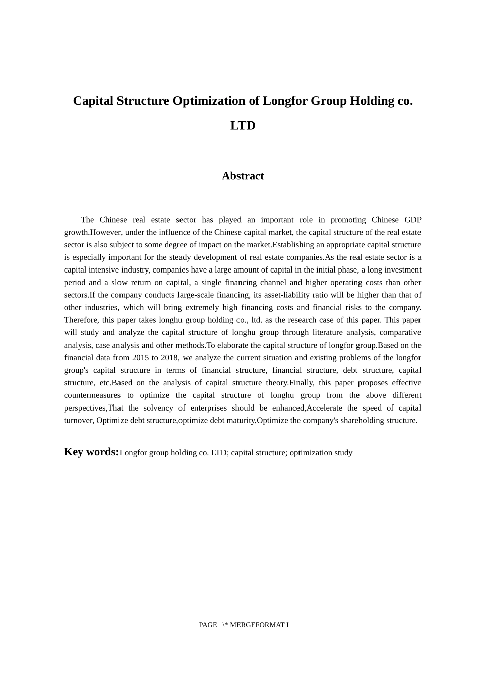 金融学专业 龙湖集团控股有限公司的资本结构优化_第2页