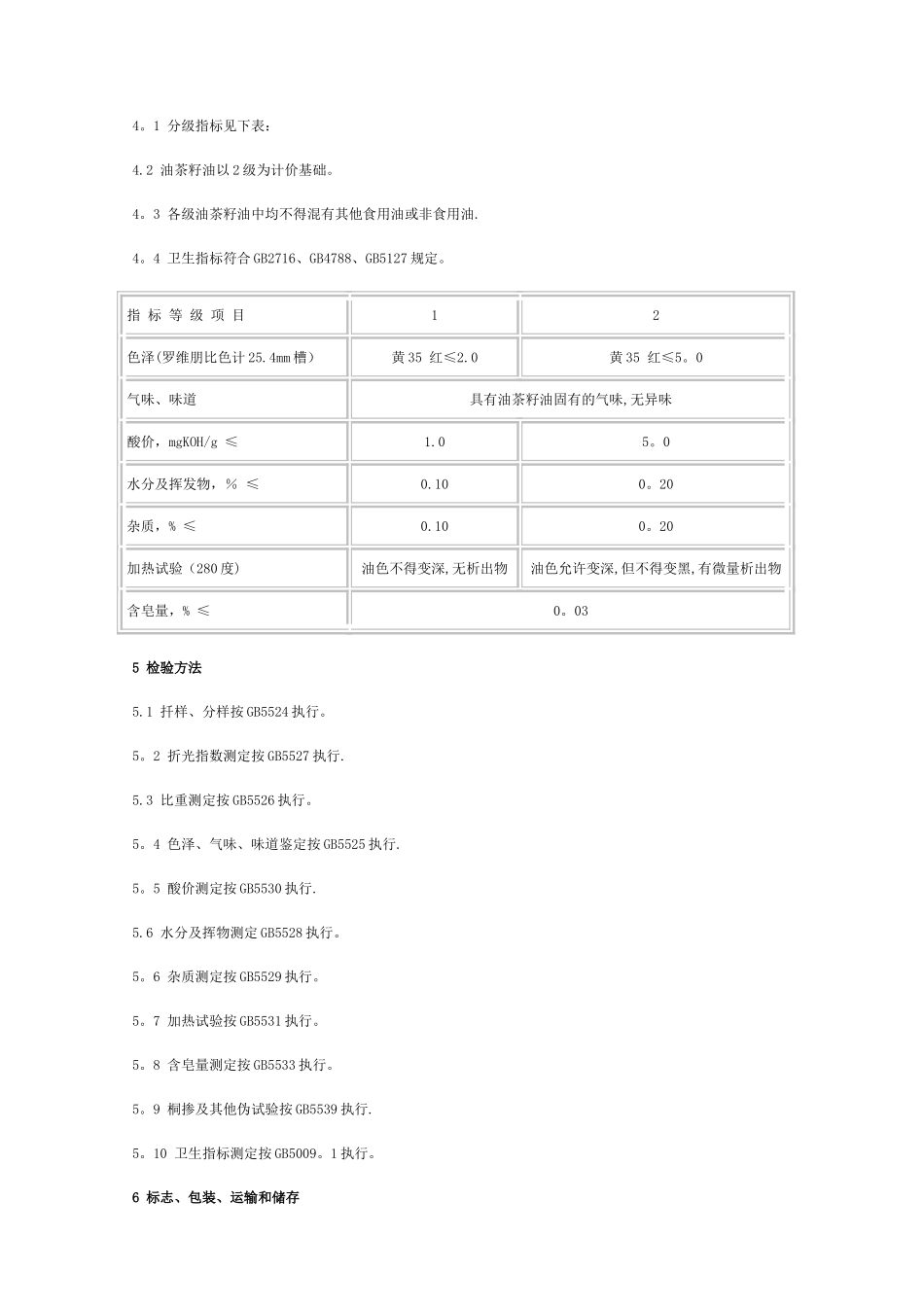 茶油的等级与质量标准_第3页