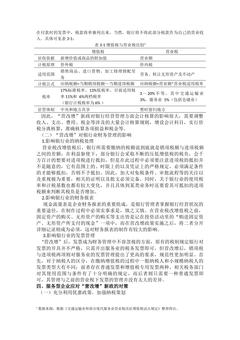 金融学专业 营改增新政对服务业的影响——以银行业为例_第3页