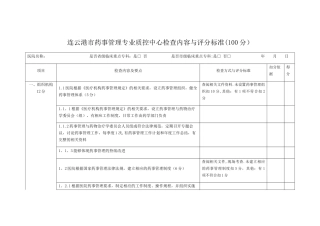 药事管理专业质控标准