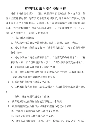 药剂科质控指标-