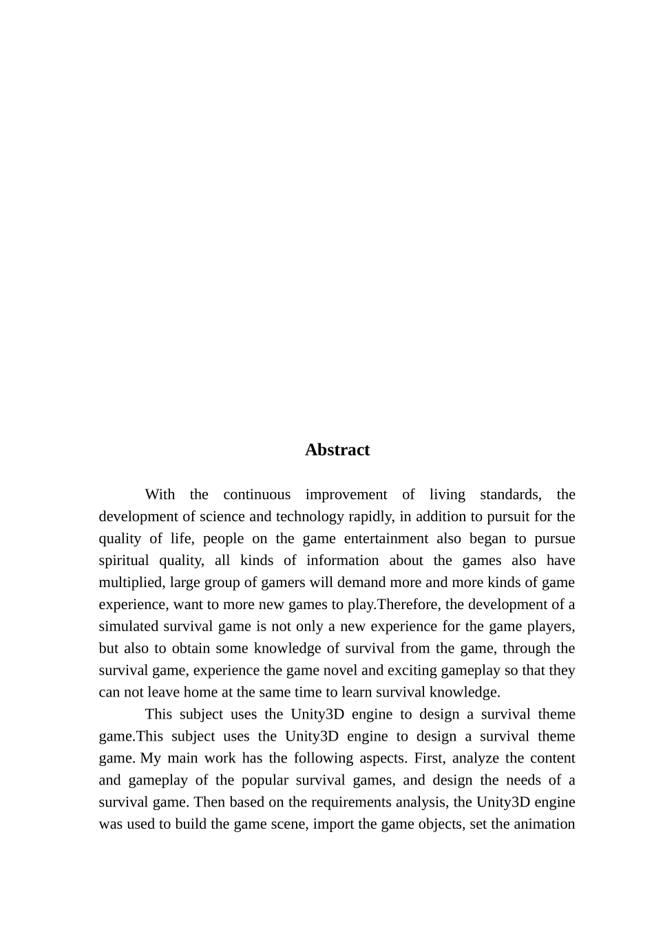 基于unity3D的求生游戏的设计与实现_第2页