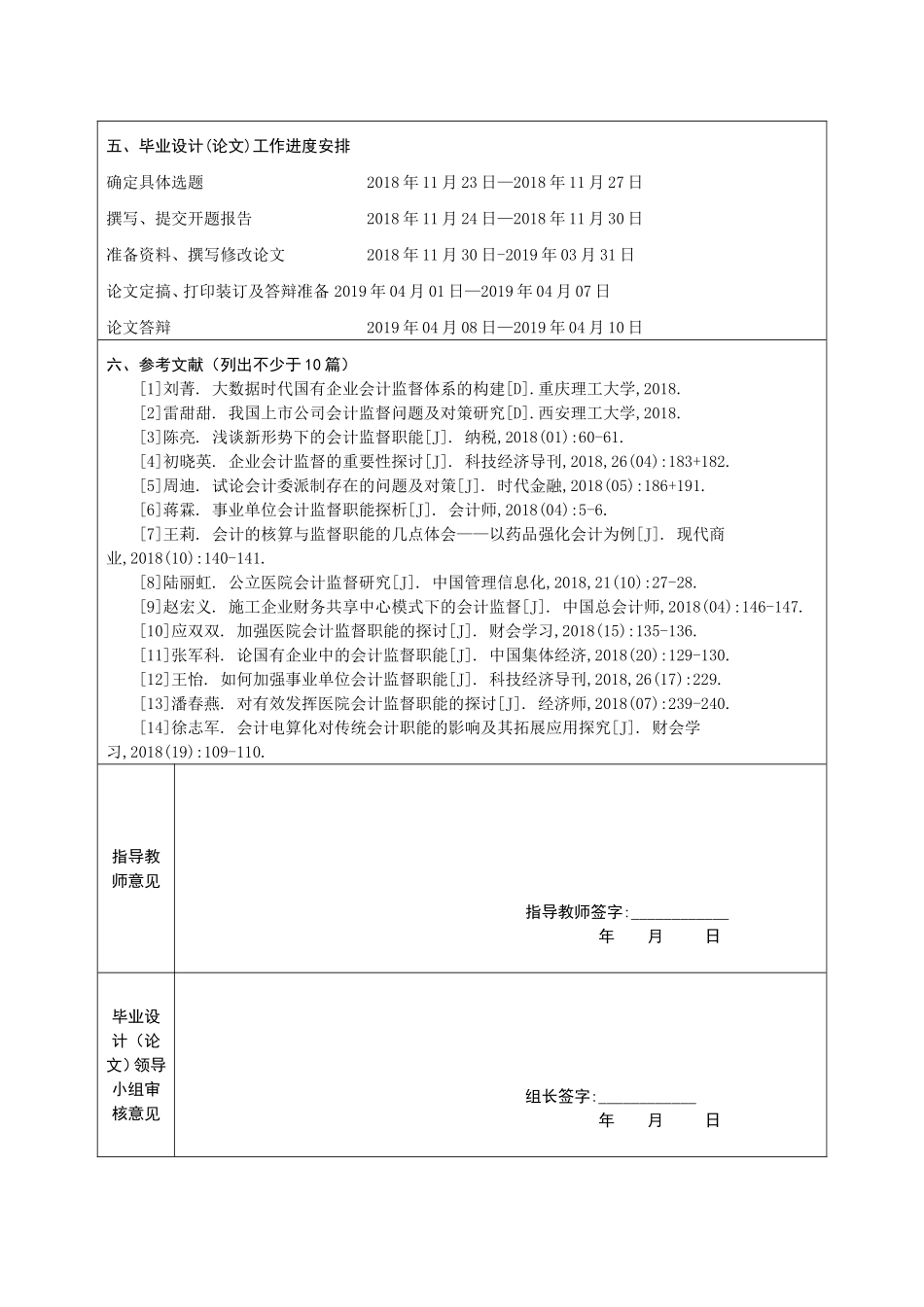 开题报告 会计学专业  会计监督职能之我见——以xx企业为例_第3页